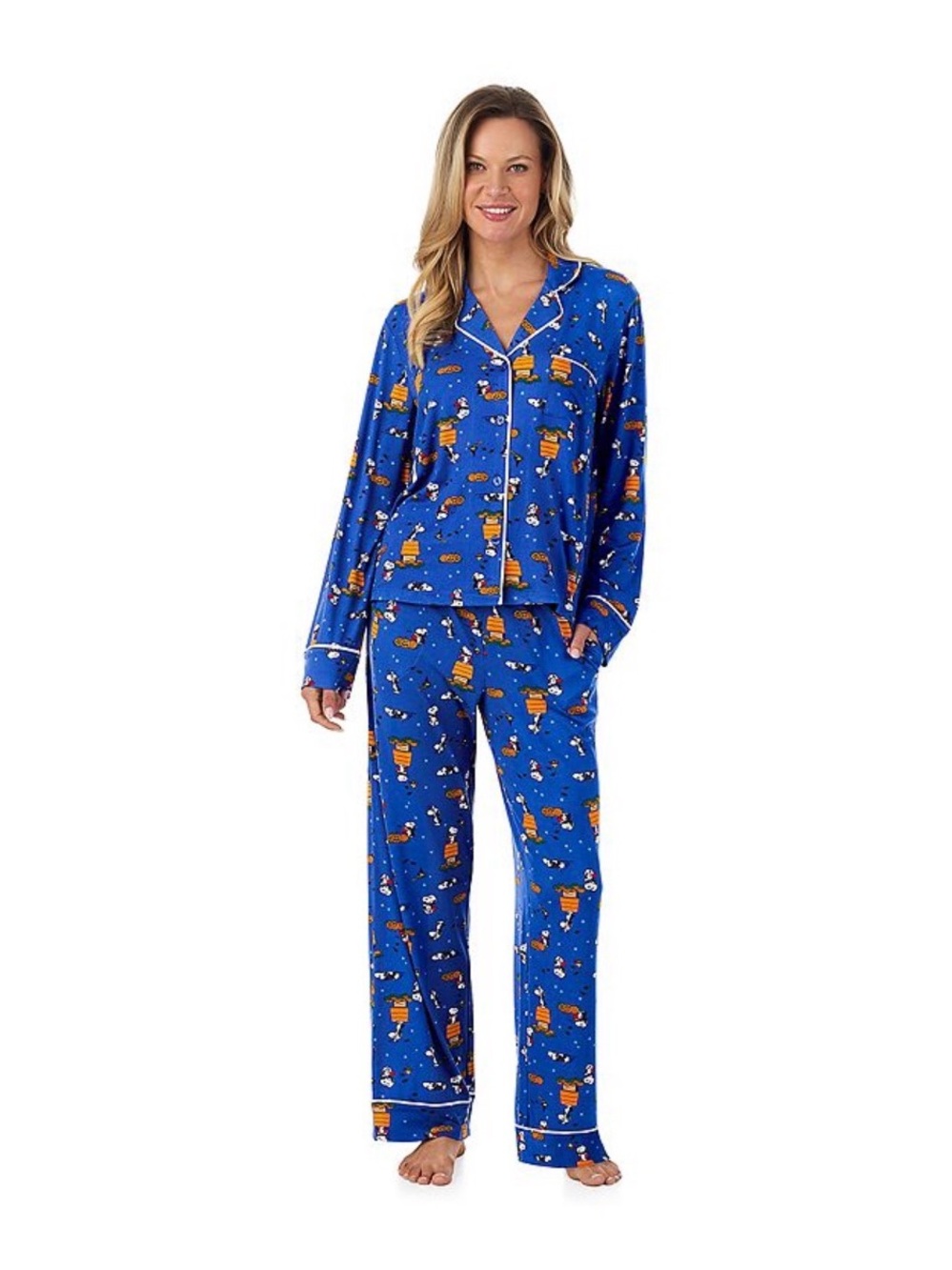 Blue  Peanuts Halloween pajama set from Beauty Sleep Social